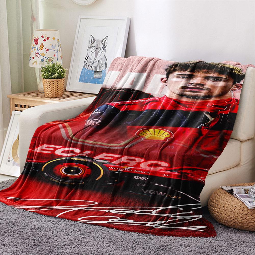 1PC Charles Leclerc Patterned Flannel Blanket Suitable For All Seasons for Home Decor Warmth and Comfort Gifts Holiday Present
