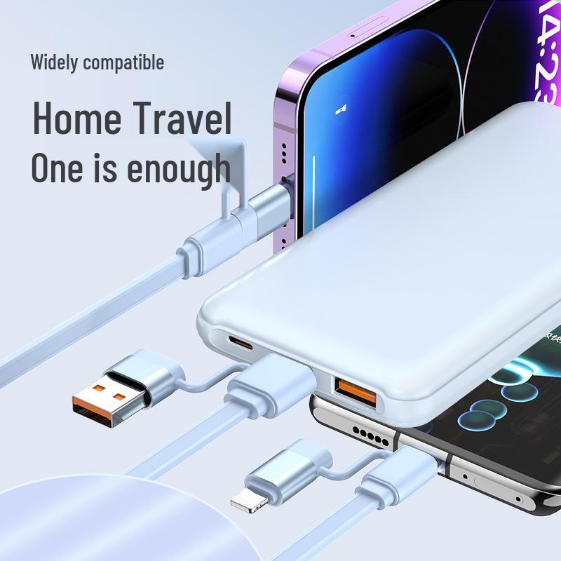 4-in-1 100W Retractable Fast Charging Cable, Compatible with Apple & Huawei.