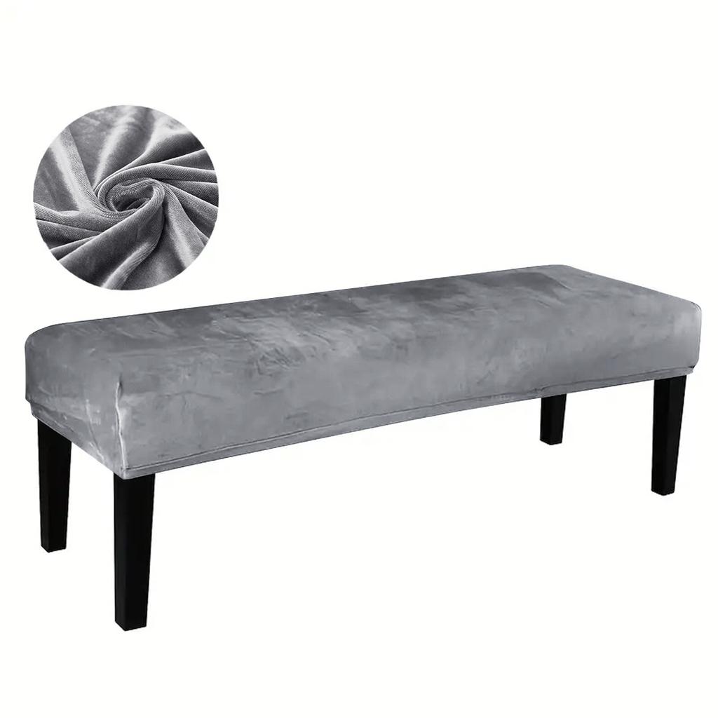 1pc Solid Colour Silver Fox Plush Bench Cover, Warm Chair Covers for Hotel Bedroom, Living Room, Winter Dustproof Cushion Covers