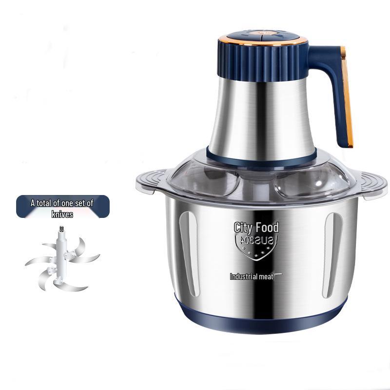 110V Stainless Steel Meat Grinder & Multifunctional 5L Food Processor: Mincer, Garlic Masher, Dough Kneader for Home Use