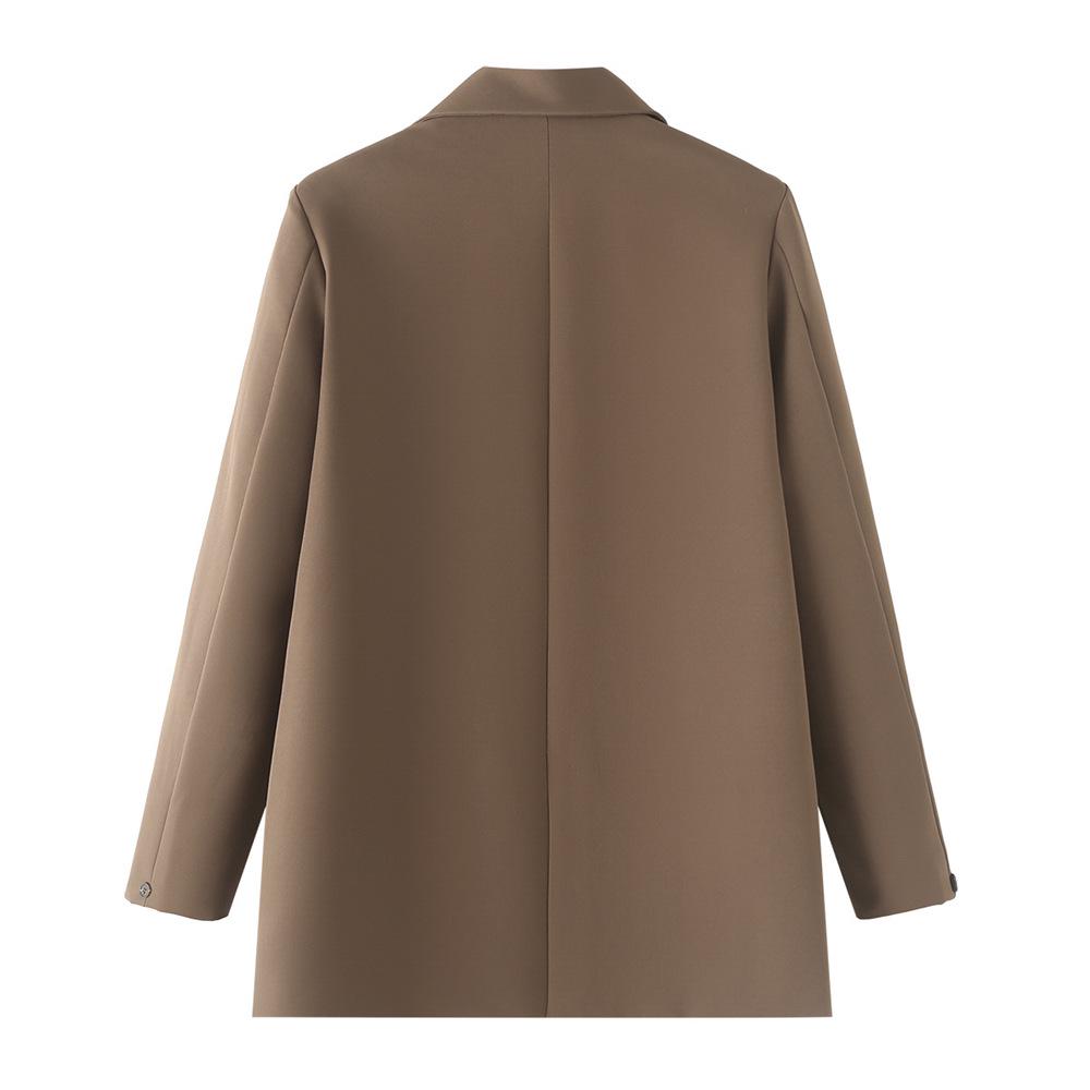 Women's Multi-Color Double-Breasted Suit Jacket (Loose Fit) - 2024 Autumn/Winter Collection
