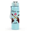 1PC Rock And Roll Guitar Music Print 750ml Color Plastic Sports Water Bottle Leakproof Flip Straw Lid Suitable for Sports Office Home Use