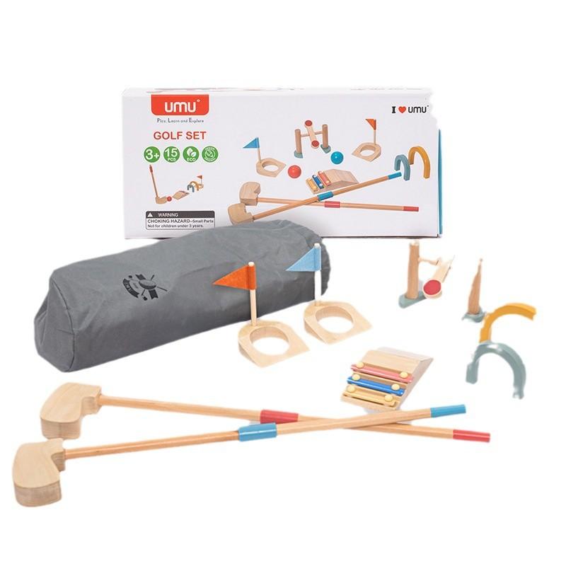 Wooden Golf Toys Set for Kids Educational Golf Toys Kits for Toddlers Outdoor Lawn and Indoor Sports Toys for Toddlers