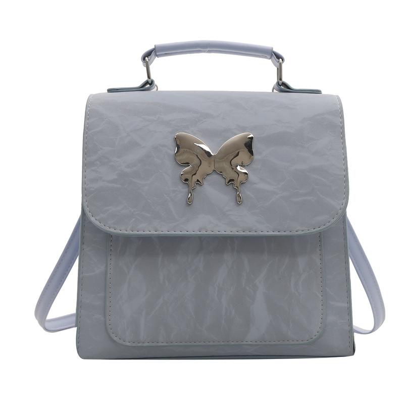 

Жіночий рюкзак з бантом, весна 2024 року, корейська версія простої повсякденної сумки, нішевої модної сумки-месенджера синій