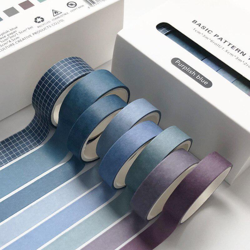 Neu 8 Stück/Los Basis Dekoration Washi Tape DIY Scrapbooking Stick Journal Planer Aufkleber Masking Tape Set Aufkleber Schreibwaren