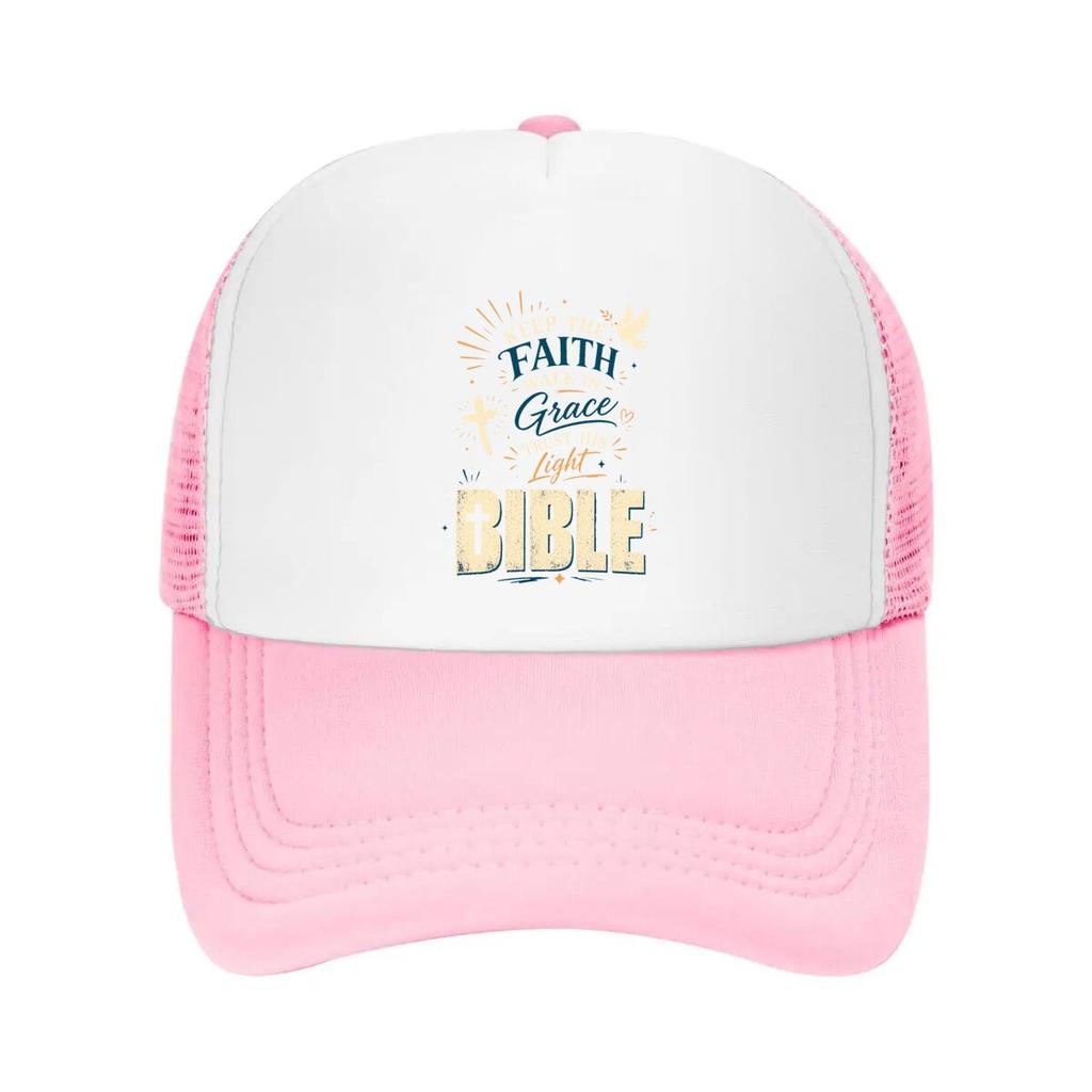 Radiant Scripture Faith Typography B Mesh Baseball Cap Casual Hat Outdoor For Womens Unisex FeUnisex