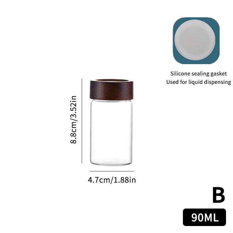 Mini Wood Lid Coffee Beans Storage Container Tube Kitchen Sealed Can Tea Spice Jars Single Dose Espresso Accessory Coffeware