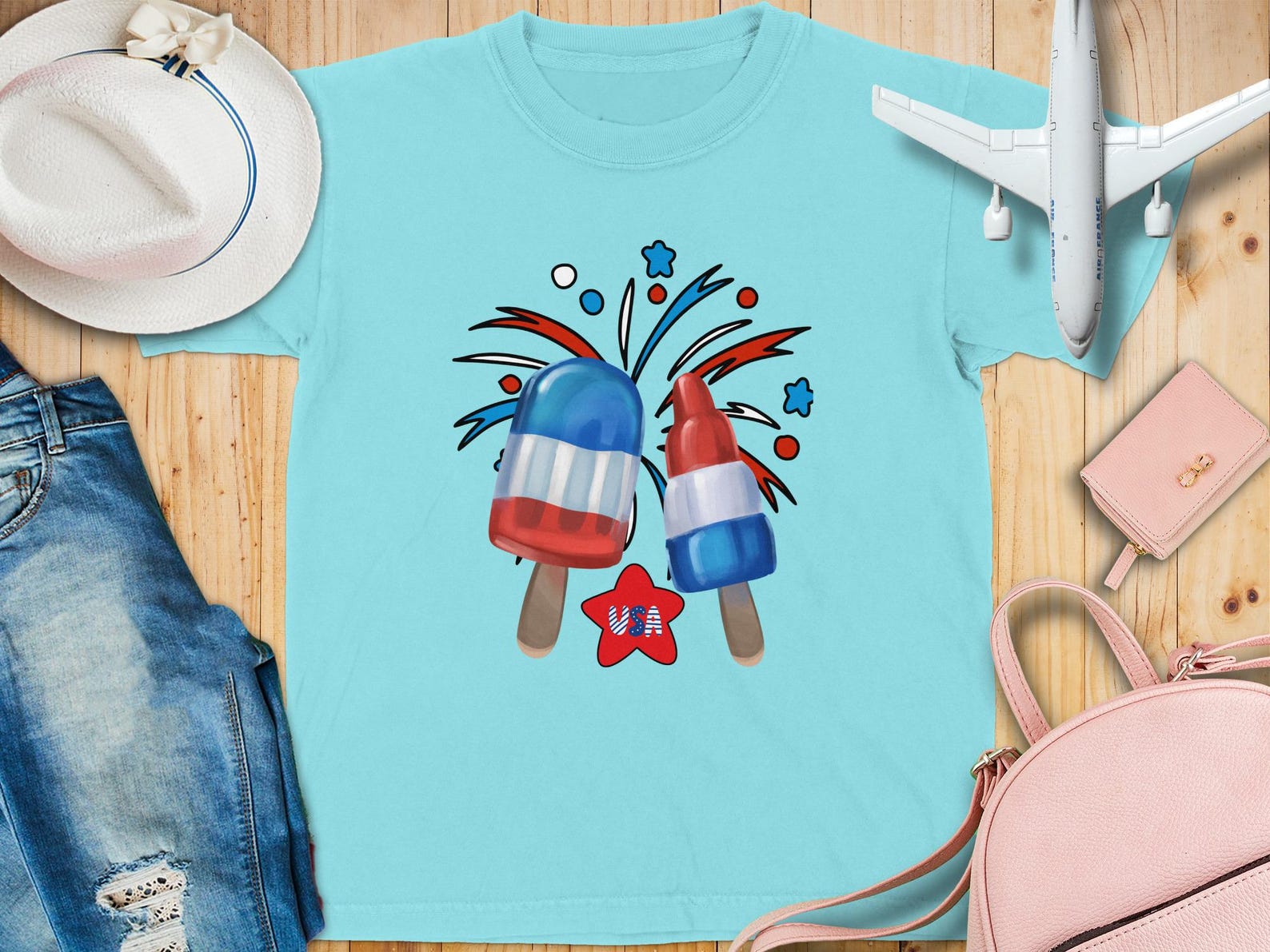 Patriotic Bomb Pop T-Shirt, 4th of July USA Summer Tee, American Rocket Pop Shirt 3XL