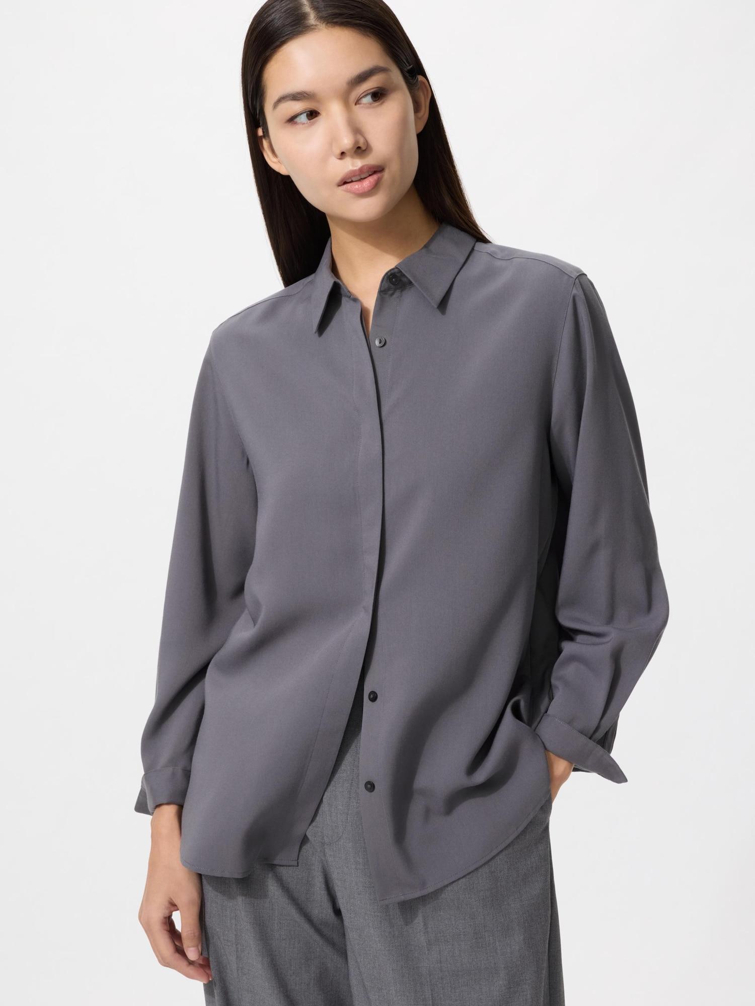 

Блузка Uniqlo из искусственного шелка 07 GRAY/WOMEN XL