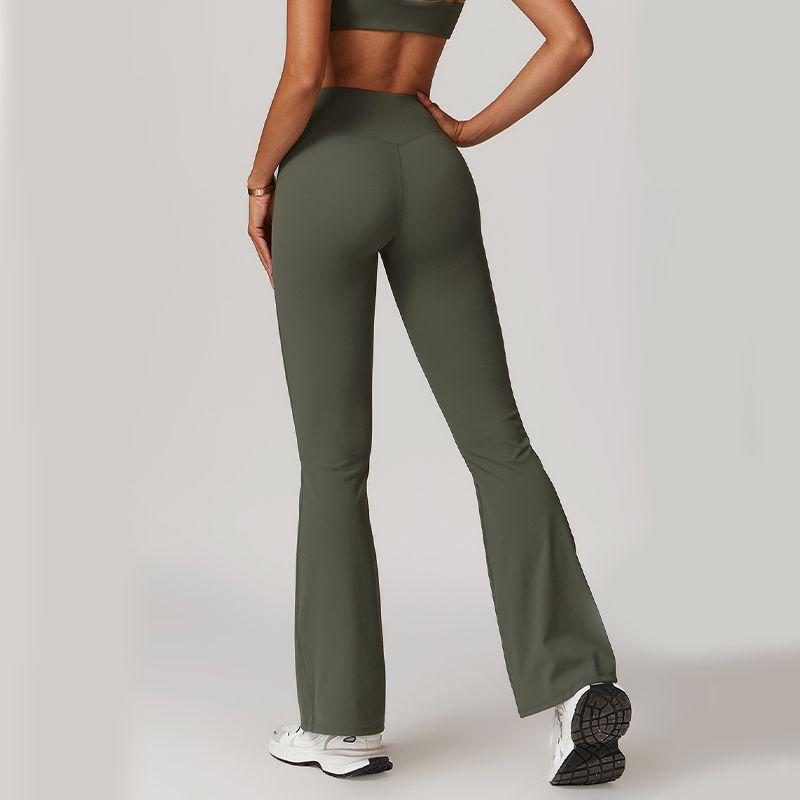 

Fashion Weila Yoga Pants Female High Waist Hip Raise Skinny V Cross Bell-Bottom Pants Autumn Outwear Exercise Workout Pants
