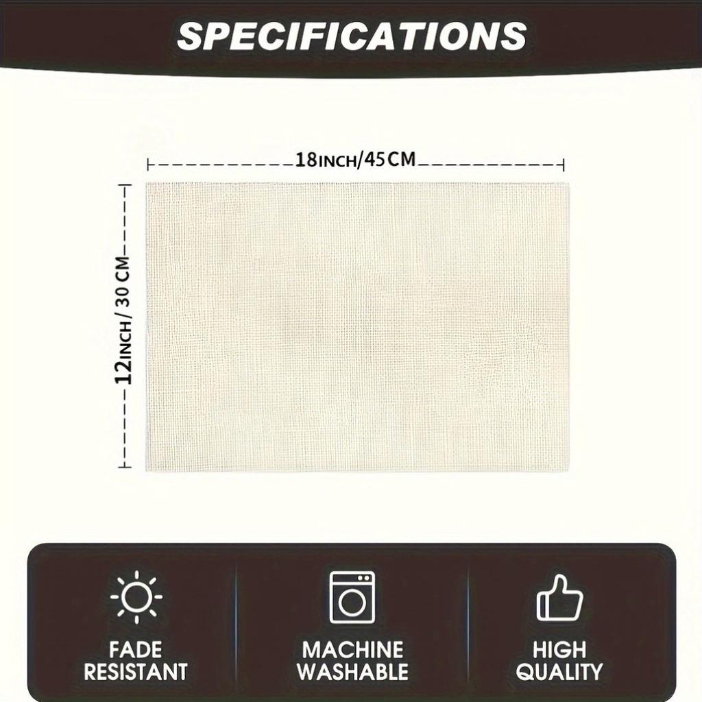 2/4/6pcs Elegant Vintage Placemats Suitable for 2/4/6 Settings - Heat-Resistant Table Protectors, Square Tableware Pads, & Machine Washable Placemats