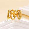 Trendy U-Shaped Wave Line Open Ring for Women - Geometric Stainless Steel Jewelry