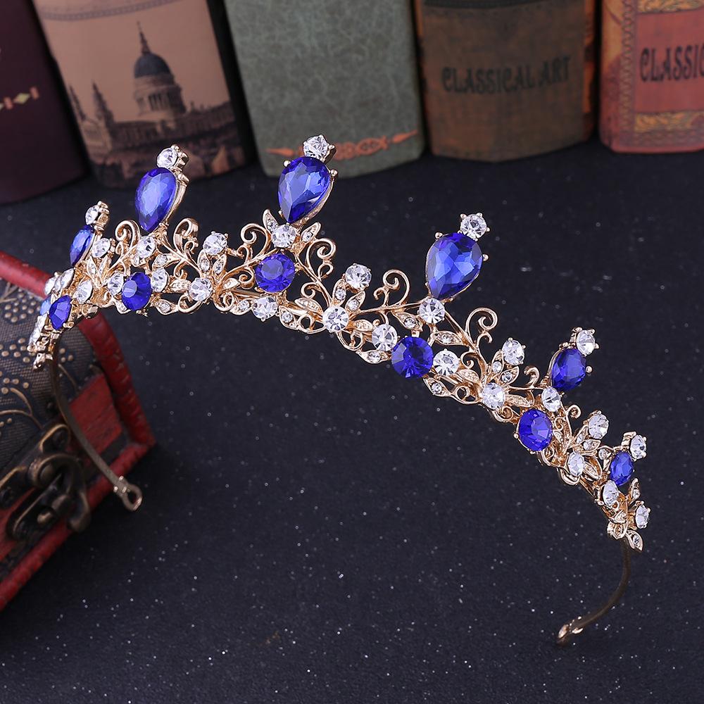 Simple Bridal Crown Alloy Dot Rhinestone Tiara Wedding Dress Accessories Bridal Jewelry