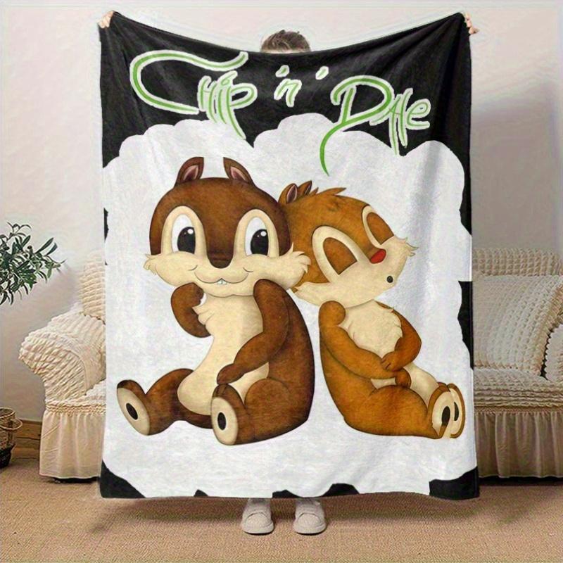 1pc, Chip 'n' Dale Throw Blanket Cozy Home Decor, Perfect for Couch, Bed, Travel, Camping, Car, Beach, Office Nap Soft Coverlet Gift Idea
