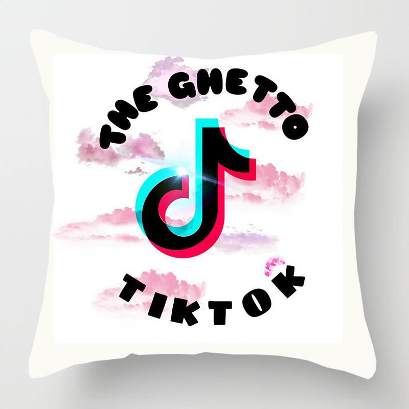 Tiktok Pattern Decorative Cushion Cover Soft Pillow Case For Home And Car 18inch