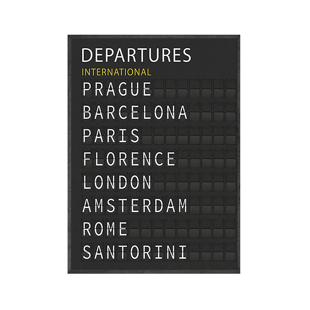 

Путешествия художественные принты железнодорожный вокзал аэропорт вылет доска холст картина Нью-Йорк Сан-Франциско печать картина украшение дома 21x30cm No Framed