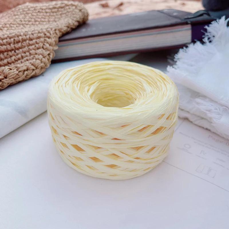 180m Raffia Yarn Paper Grass 100g/pcs for Knitting and Crochet Handmade Diy Straw Hat Bag Doll Slippers Weave Soft Yarn Thread