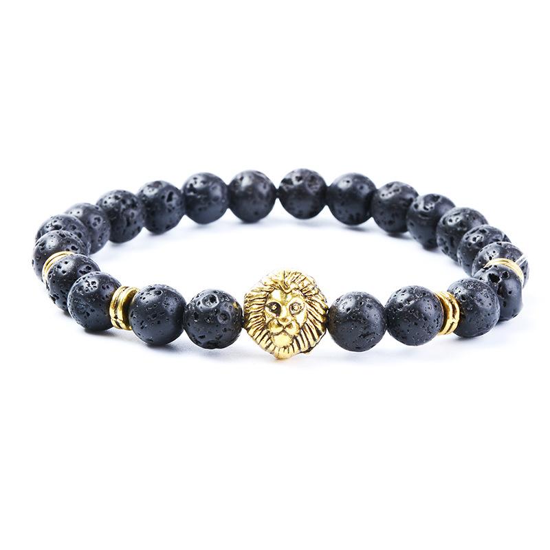 Viennimel Exclusive Volcanic Rock Stone Bracelet чёрный