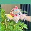 Bunny Peach Fluffy Ear Plush Keychain Cute Dog Design Fun Accessory For Purses