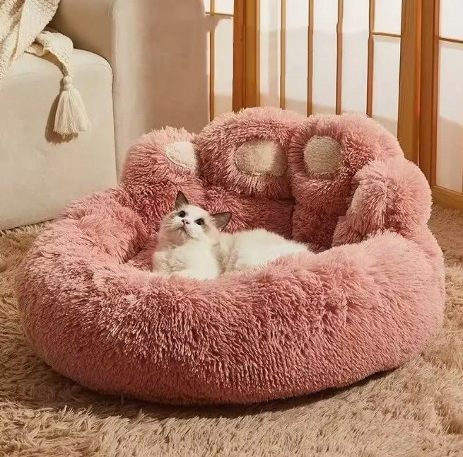 Factory  Custom Logo Luxury Pet Supplier Stuffed Dog Cat Bed Rectangle Shape Removable Lid All Seasons