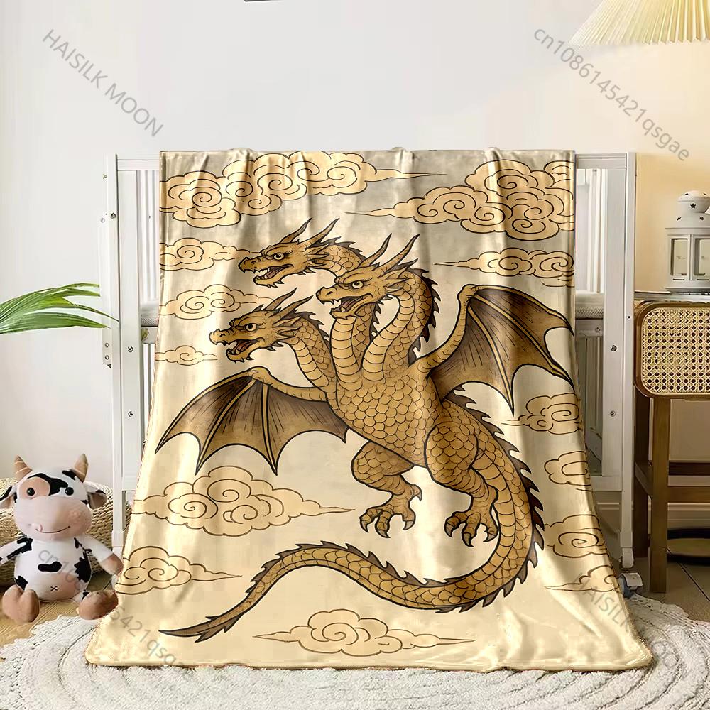 

Threeheaded dragon flying in clouds Print Adult Children Warm Blanket Home Travel Car Soft Comfortable Suitable for all seasons 75x100cm