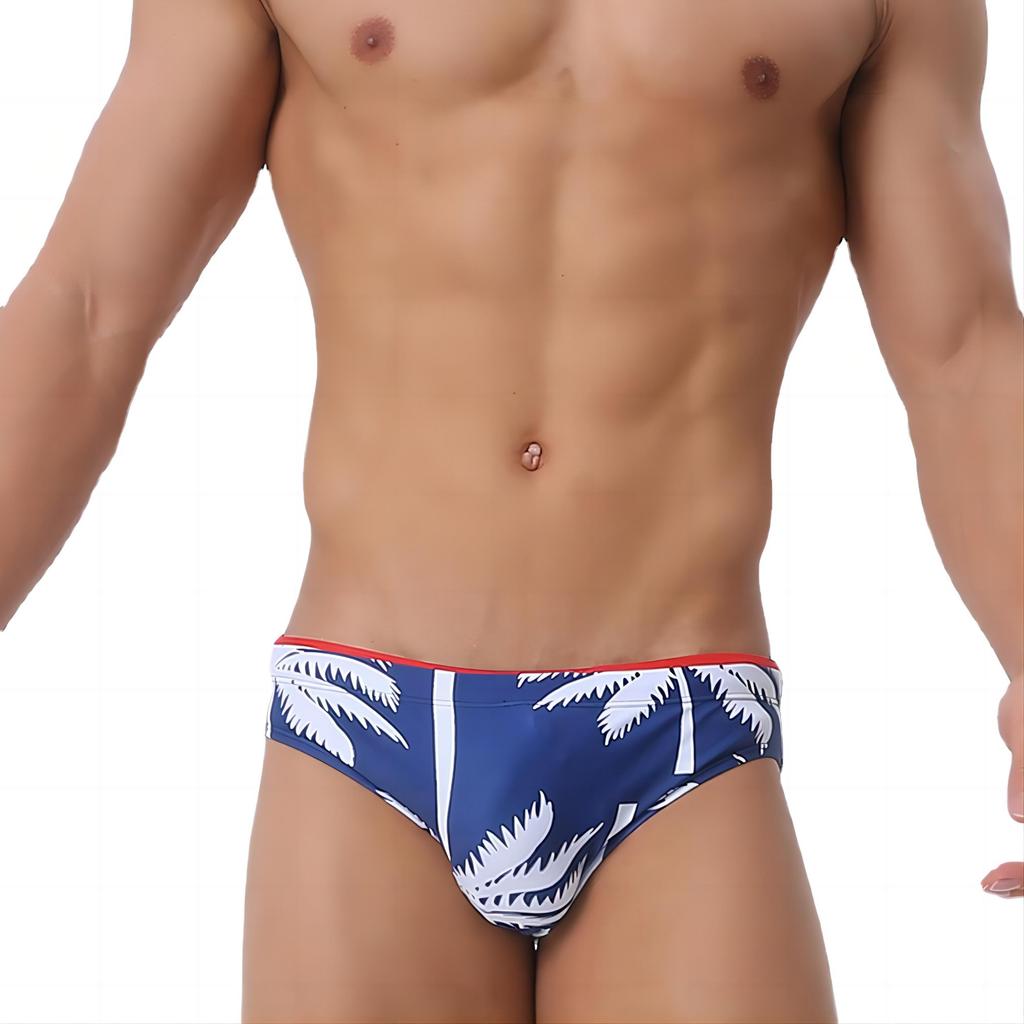 Men's  Fashion Strips Sexy Men's Brief Sexy Printed Swimsuit for Men Surfing Swimwear Low-Rise