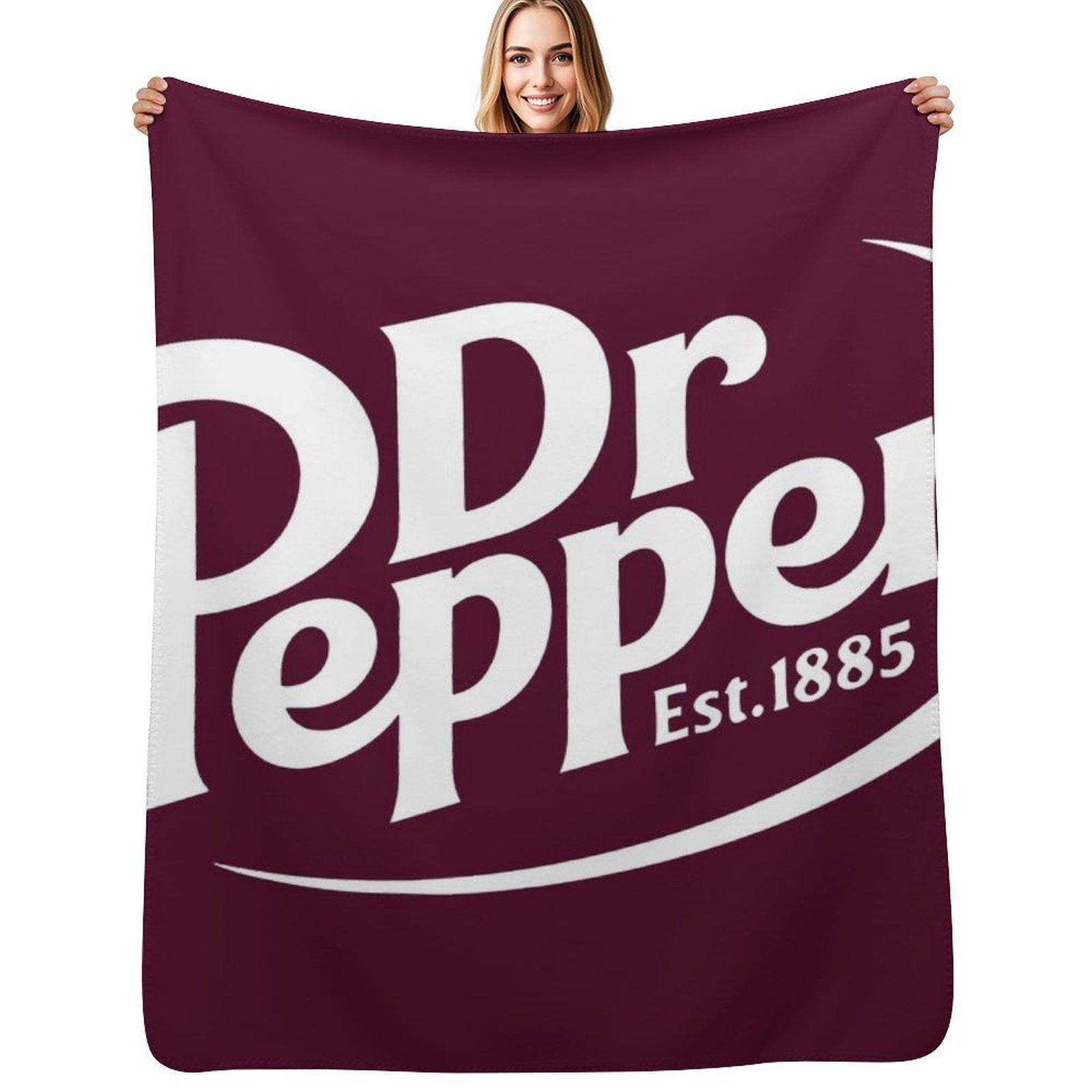 Creative Homewares Unisex White Dr Pepper Soda Throw Blanket Soft Breathable Blanket For Night Sleeping