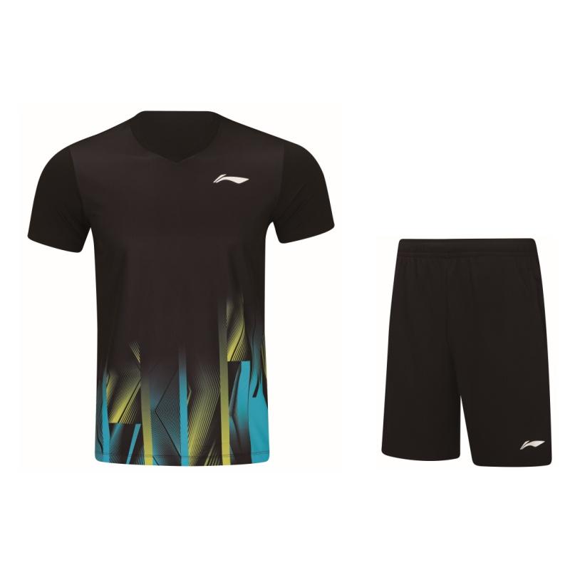 Li Ning Badminton Collection Badminton Jersey Set Unisex Black AATW017-1 2XL