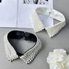 Fashion Jeweled Detachable Collar Luxurious Pearls Shawl Versatile Lapel Detachable Collar Shawl for Dress Shirt