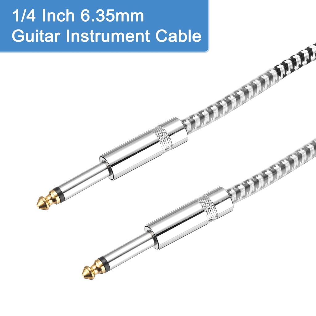 Uxcell 20ft Guitar Instrument Cable, 14" To 14" Straight 6.35mm Female To Female Jack Stereo Audio Interconnect Cord, Balanced Line for Guitar and