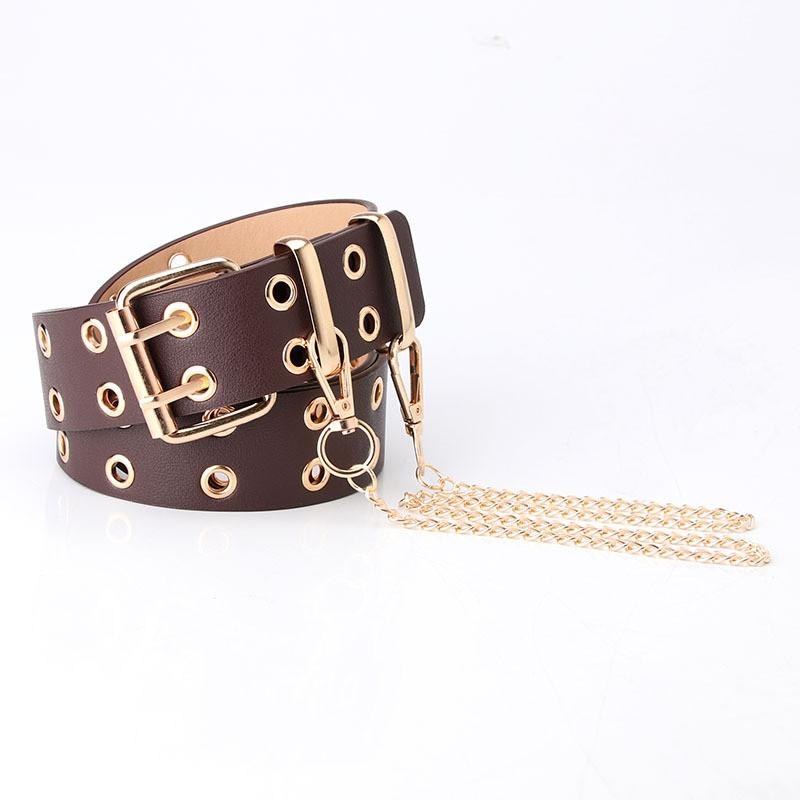 Punkinspired Pu Chain Waist Belt For Streetwear And Hiphop Style Women
