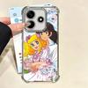 Candy 90s Cartoon Plating Phone Case For Xiaomi Redmi Note 14 15 Pro Plus 13 12 11 11S 11T 10 9S 9 5G Anti-Fall Airabag Cover