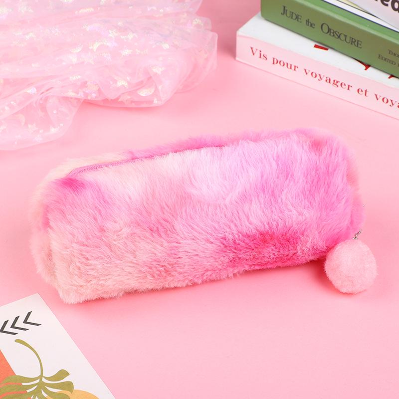 Korean Style Cute Heart Pencil Case for Girls - Japanese Plush Stationery Box for School Students