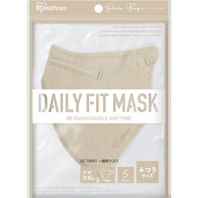 Iris Oyama DAILYFITMASK 3-D Mask Ordinary Pale Beige 5pcs 3D Type Cold-related Products (masks) The Three-dimensional Shape Maintains Space Around the