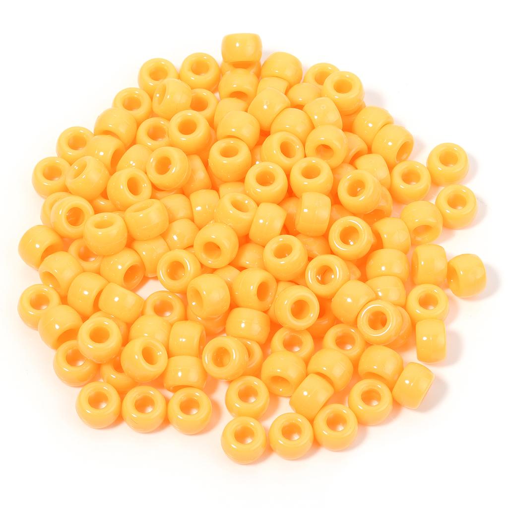 200pcs/lot 9mm Mix Color Acrylic Beads 4mm Big Hole Round Loose Beads For Jewelry Making DIY Necklace Bracelet Craft Accessories