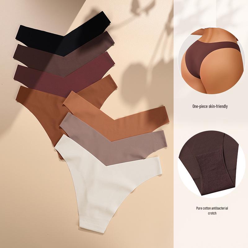 Plus Size Ice Silk Seamless Maternity V-Neck Low Waist One-Piece Sport Breathable Brazilian Panties