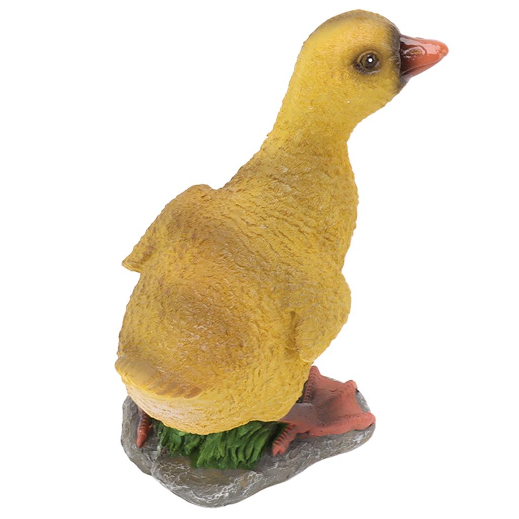 Garten Enten Statue Außen Hof Harz Niedliches Tier Rasen Figur Terrasse Ornament Skulptur Kunst Grau