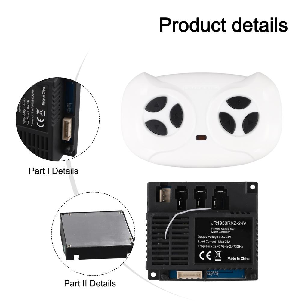JR1930RXZ-24V Children's Electric Car 2.4G Remote Control Receiver Controller Control Box Replacement Accessories