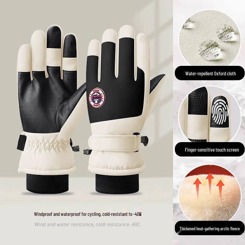 Unisex Winter Ski Gloves: Warm, Windproof, Water-Repellent with Touchscreen Capability for Outdoor Sports and Riding