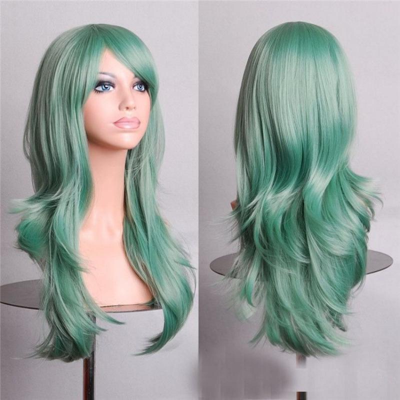 Cosplay Anime Wig 70cm Long Curly Hair Colorful Stage Wig for Cosplay
