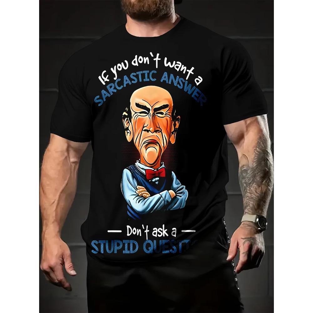T-shirt Nera Casual a Maniche Corte con Citazione Sarcastica, Comoda, Lavabile in Lavatrice per l'Uso Quotidiano e le Attività Estive