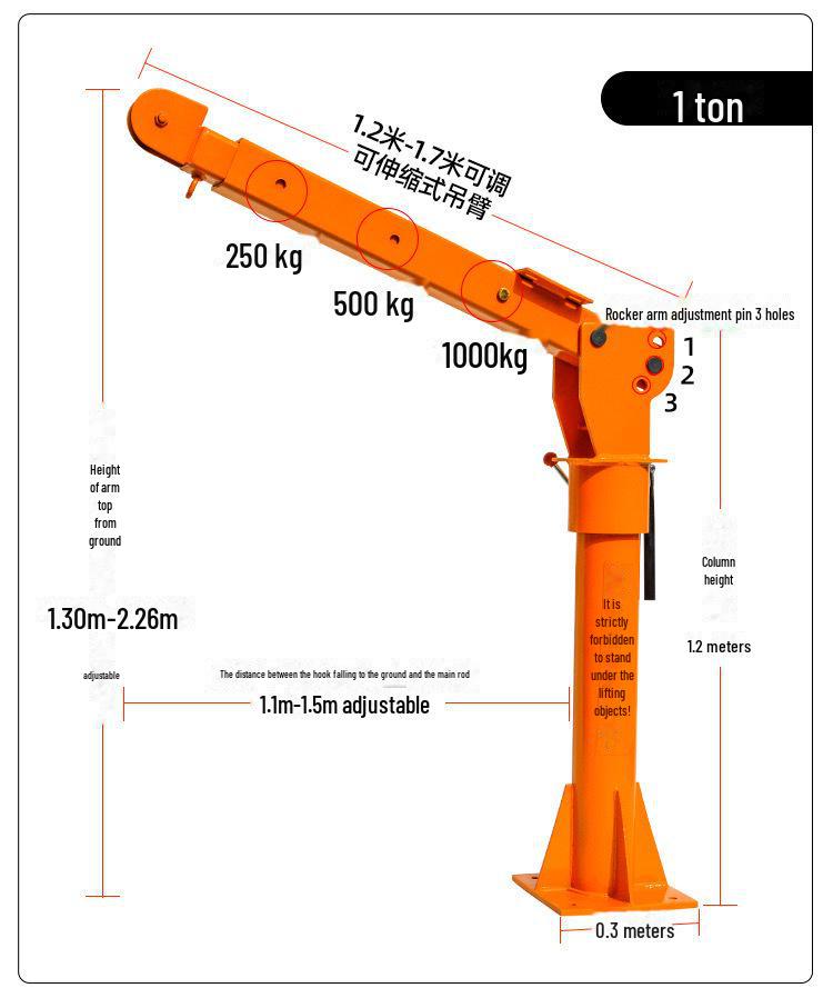 Small rotating crane rack for vehicles, ideal for outdoor decoration and construction.