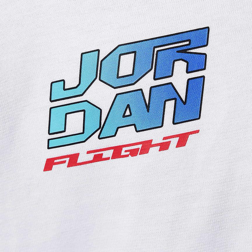 Nike Color Block Letter Print Simple Round Neck Long Sleeve T-Shirt Kids Tops White HQ7109-100