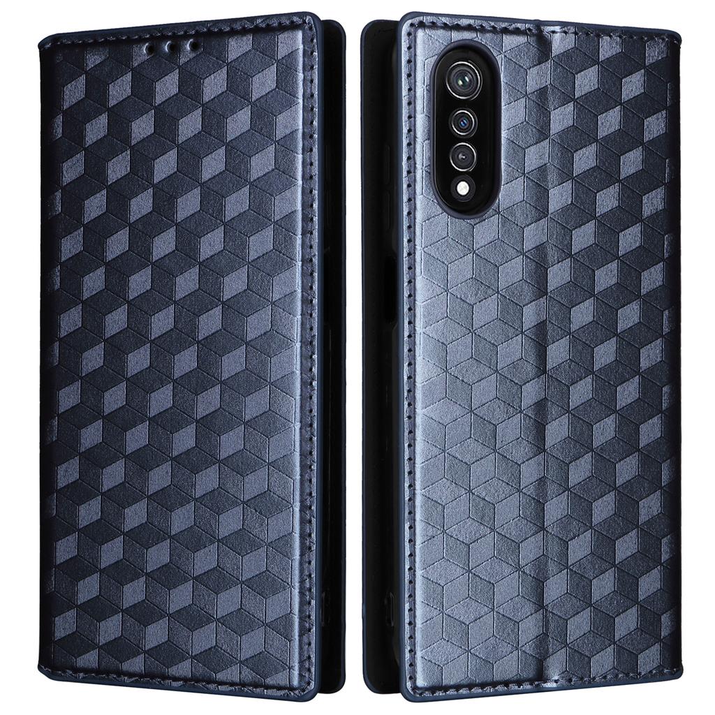 For Cubot X70 Case Rhombus Imprinted PU Leather Magnetic Auto-absorbed Phone Cover