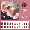 24 Pieces Simple and Sweet  Square Nail Short Tulip Glitter Wearing Nail Royal Nail Art Stickers 24 Pieces