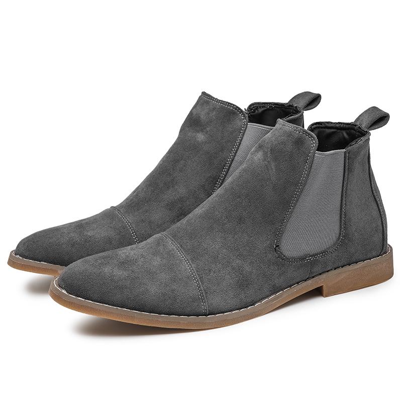 Fashion Pointed Chelsea Boots Men Comfortable Ankle Dress Boots Men Lace Up Cheap Men's Suede Shoes Casual botas chelsea 2024