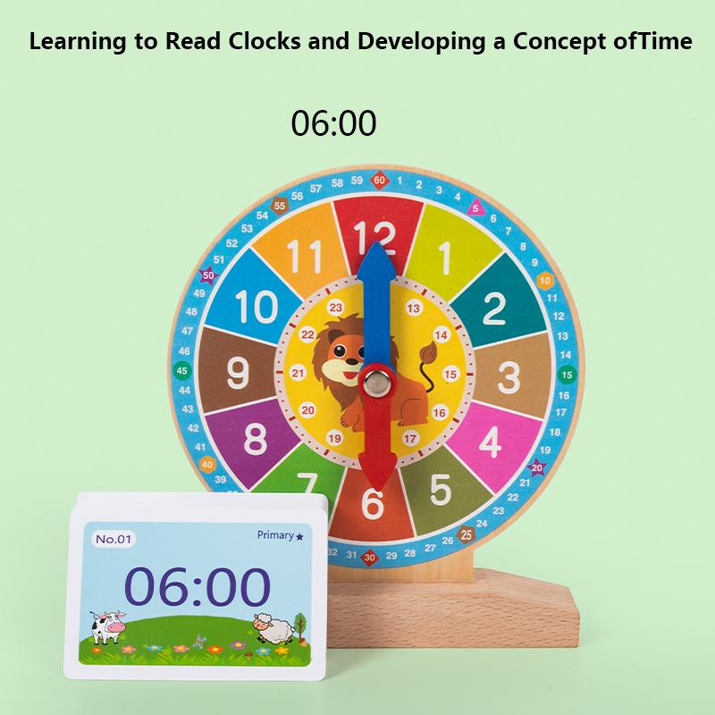 Children Clock Model Educational Toys Hour Minute Cognition Matching Puzzle Toy Kids Early Preschool Time Cognition Teaching Aid