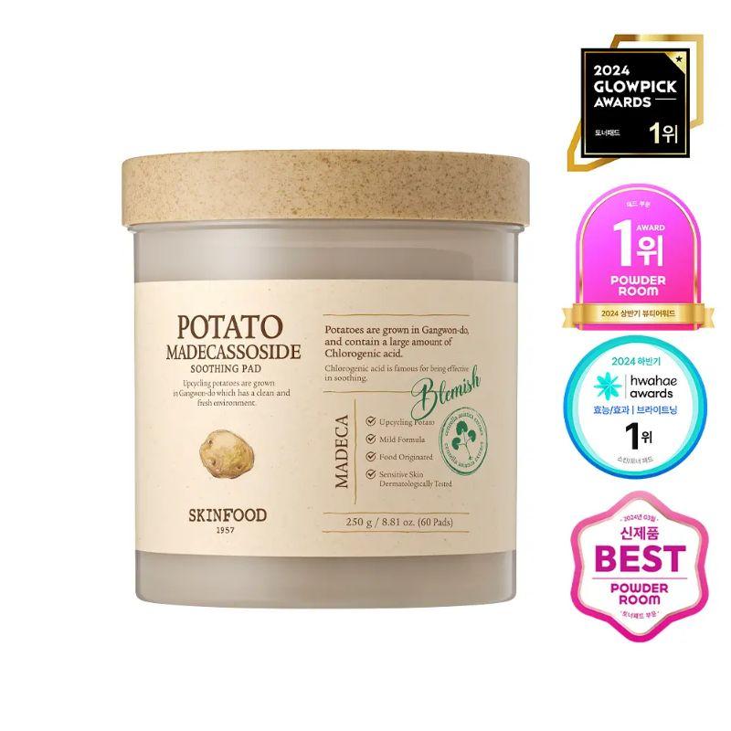 Skin Food Potato Madecassoside Soothing Pad Calming & Cooling Care 60 Sheets