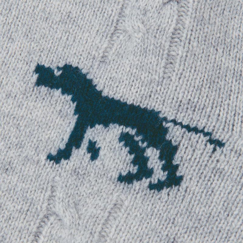 HAZZYS Women's Jacquard Animal Pattern Wool Cardigan