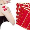100-Piece Chinese National Day Face Stickers: Hearts & Red Flag Designs